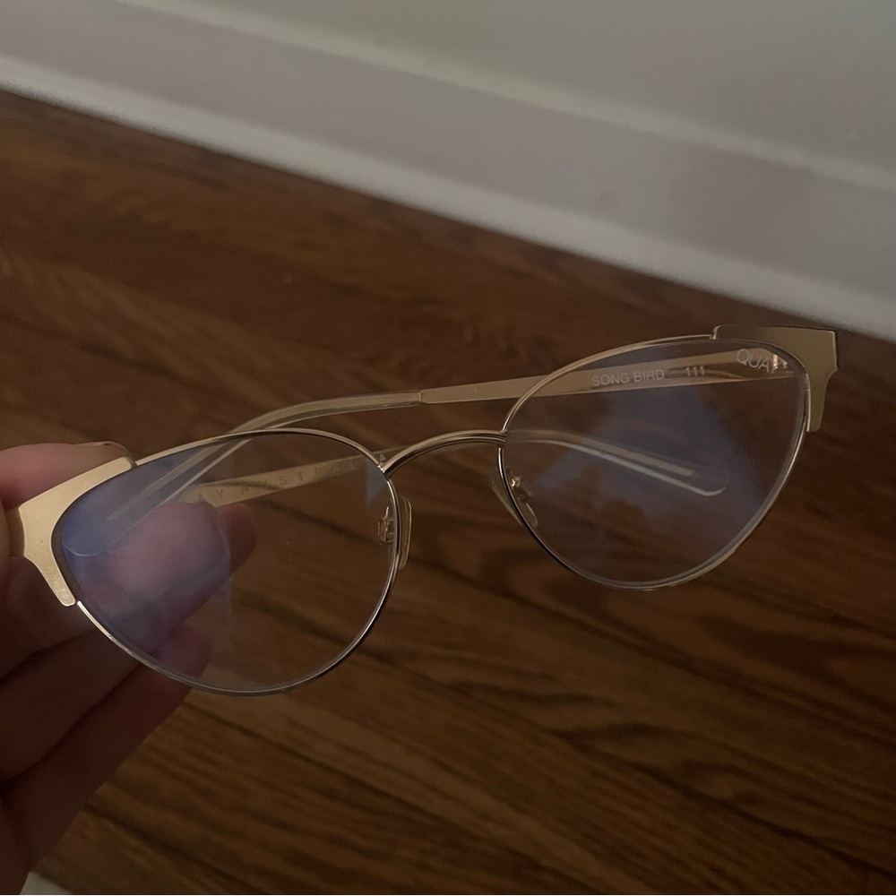 Quay gold rim blue light blocking glasses